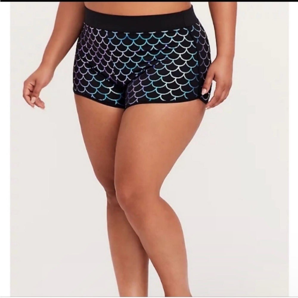 Black and Blue Mermaid Scale Swim Shorts